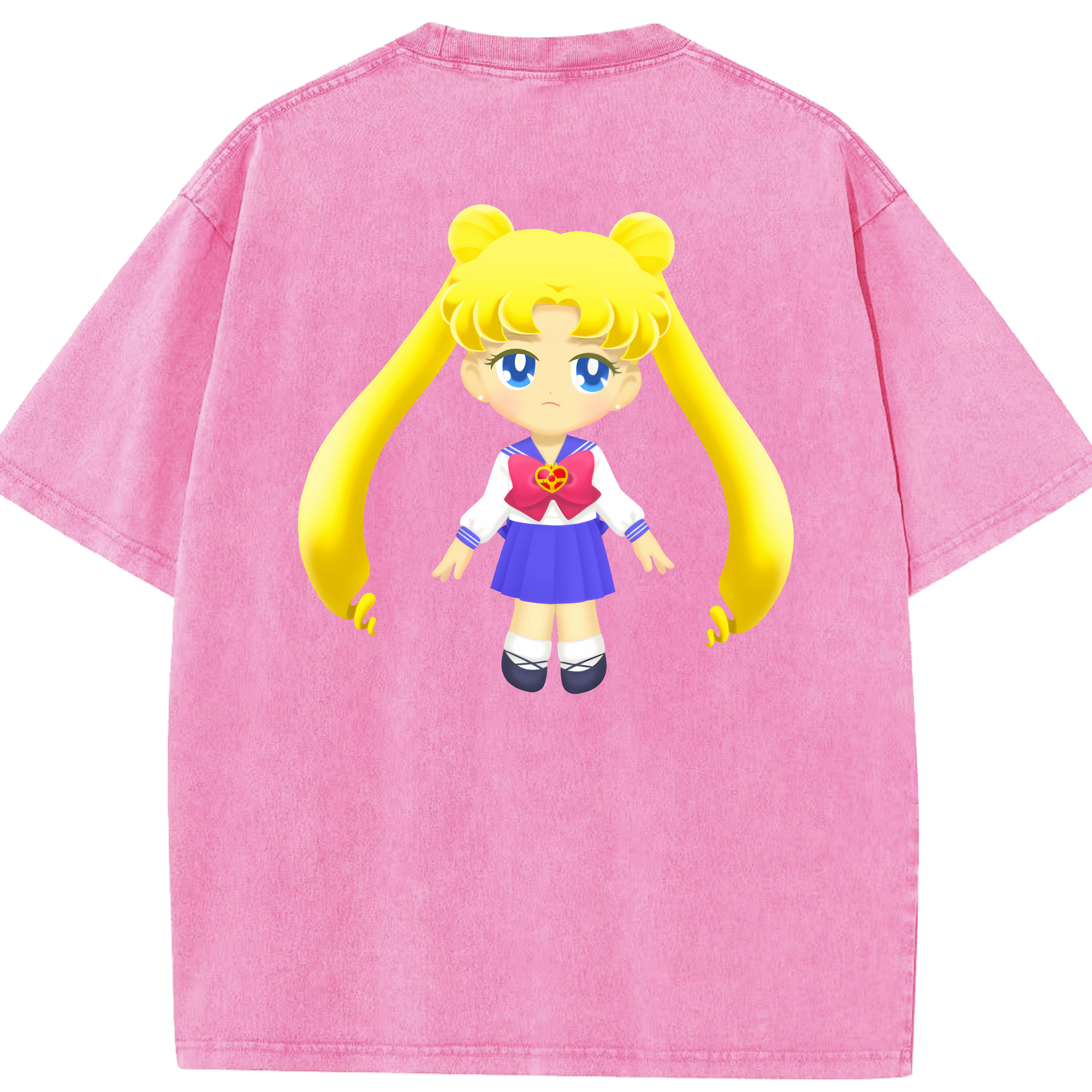 （画像用） 美少女戦士セーラームーン 愛野 美奈子 あいの みなこ Sailor Moon Aino Minako 綿100% ヴィンテージ風 半袖Tシャツ（背面プリント）